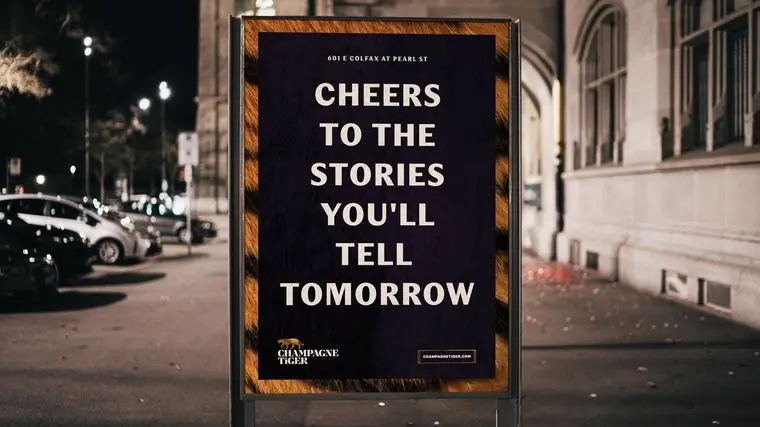 Champagne Tiger brand work by Studio Parkside