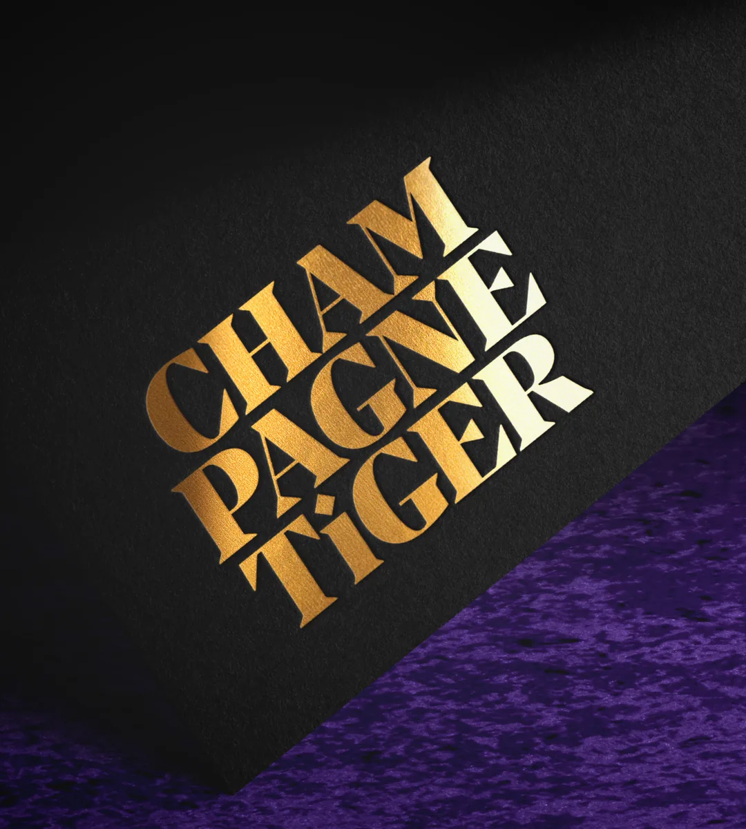 Champagne Tiger brand work by Studio Parkside